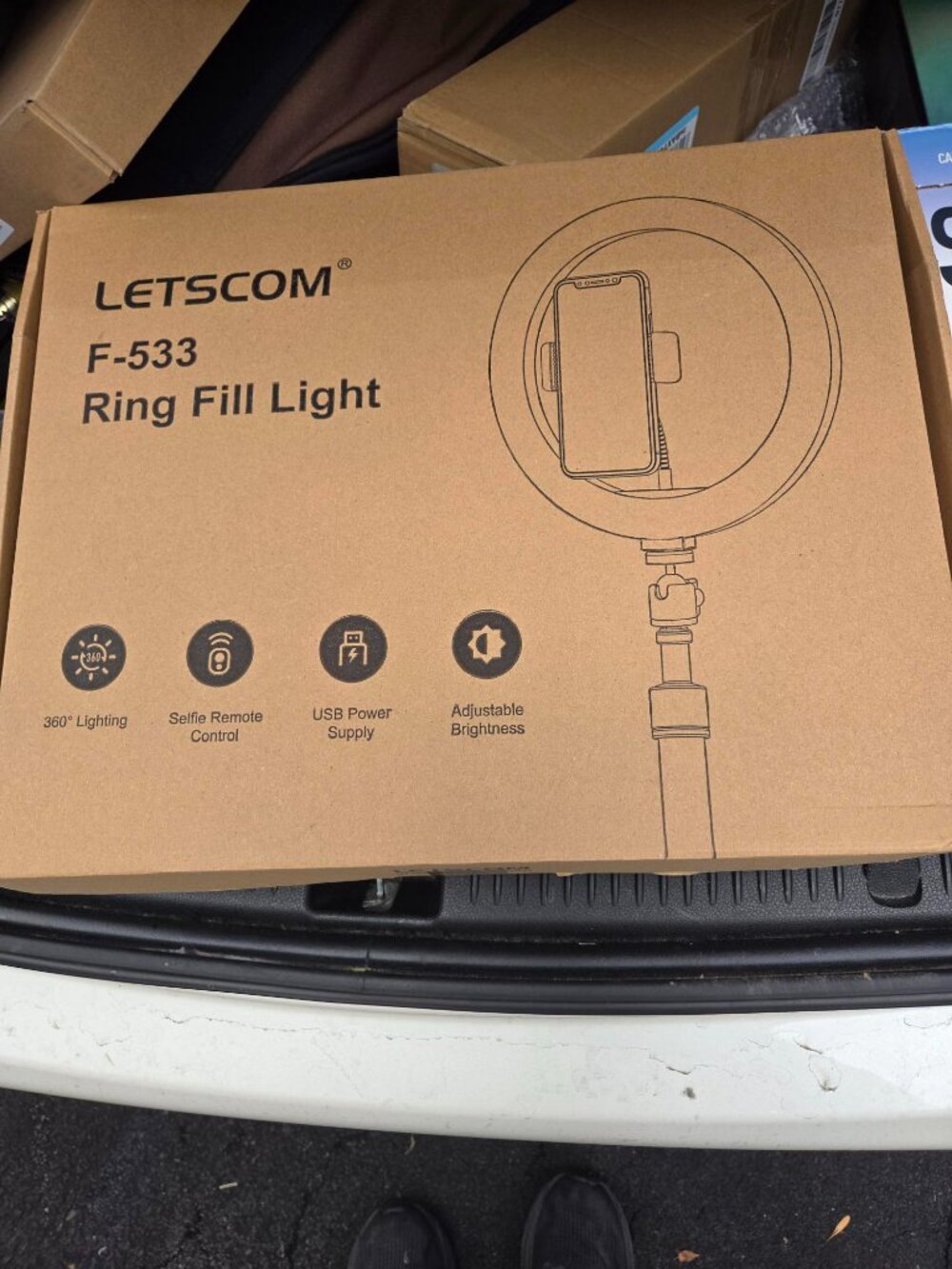 New Letscom F-533 Ring Fill Light 10in Stand for iPhone/Android